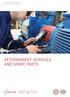 AFTERMARKET SERVICE CAPABILITIES AFTERMARKET SERVICES AND SPARE PARTS ALLWEILER IMO HOUTTUIN ROSSCOR WARREN ZENITH