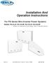 Installation And Operation Instructions