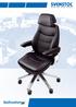 Svenstol S5 fabric/leather mix with comfortable headrest and tip-up armrests.