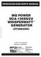 MQ POWER DCA-150SSVU WHISPERWATT TM GENERATOR