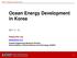 Ocean Energy Development in Korea