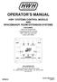 OPERATOR S MANUAL HWH SYSTEMS CONTROL MODULE AND SPACEMAKER ROOM EXTENSION SYSTEMS