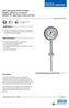 Gas-actuated thermometer Highly vibration resistant Model 75, stainless steel version