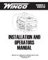 INSTALLATION AND OPERATORS MANUAL W10000VE/A GENERATOR