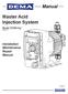Manual. Master Acid Injection System. Installation Maintenance Repair Manual. Model DEMA Ag 0960-A
