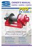 OWNER S MANUAL EN H20PRO / H25PRO / H30PRO HYDRAULICALLY POWERED WINCHES