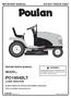 PO19542LT LAWN TRACTOR MODEL: REPAIR PARTS MANUAL TH Printed in the U.S.A. WARNING: