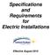 Specifications and Requirements for Electric Installations