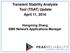 Transient Stability Analysis Tool (TSAT) Update April 11, Hongming Zhang EMS Network Applications Manager