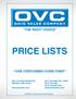 PRICE LISTS THE RIGHT CHOICE OUR CUSTOMERS COME FIRST 4061 CLOUGH WOODS DR. BATAVIA, OHIO 45103