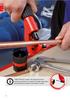 TUBE CUTTER 35: smooth - fast adjustment of the working area thanks to an ergonomic handle. Retractable internal deburrer and spare cutter wheel in