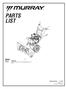 PARTS LIST. Reproduction. Not for. Models. Mfg. No. Description MH61900, Murray 9TP 24 Dual Stage Snowthrower, CE (2011)