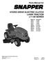 Reproduction. Not for HYDRO DRIVE ELECTRIC CLUTCH LAWN TRACTOR LT-100 SERIES. Parts Manual for