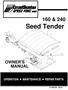 160 & 240. Seed Tender OWNER'S MANUAL # (2010)