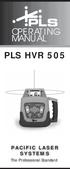 OPERATING MANUAL PLS HVR 505