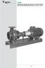 NRB CENTRIFUGAL PUMPS WITH BASE-PLATE AND COUPLING. NORMALIZED DIMENSIONS DIN UNI EN733