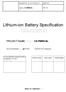 Lithium-ion Battery Specification
