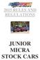 2015 RULES AND REGULATIONS JUNIOR MICRA STOCK CARS