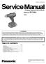 TABLE OF CONTENTS. Cordless Hammer Drill & Driver. Model No. EY79A2. Europe Oceania