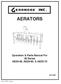 AERATORS. Operation & Parts Manual For 20 Series AE20-48, AE20-60, & AE April Form: MW_Aerators