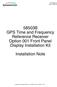 58503B GPS Time and Frequency Reference Receiver Option 001 Front Panel Display Installation Kit