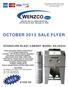 WENZCO SUPPLIES OCTOBER 2015 SALE FLYER SALE ECONOLINE BLAST CABINET MODEL RA-40X40 $