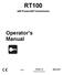 RT100. Operator s Manual. with Powershift Transmission. CMW Issue Original Instruction