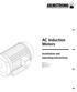 AC Induction Motors. Installation and operating instructions