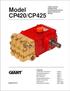 Model CP420/CP425. Triplex Ceramic Plunger Pump Operating Instructions/ Repair and Service Manual