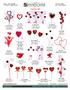 Valentine A17 VH15475AST 11 heart spray x 4 w/1.5 hearts asst. 6/pack pack