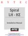 Spiral LH - HZ. Installation Manual