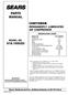 PARTS MANUAL PERMANENTLY LUBRICATED AIR COMPRESSOR MODEL NO Sears, Roebuck and Co., Hoffman Estates, IL U.S.A. SPECIFICATION CHART