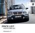 The BMW X5. The Ultimate Driving Machine.   PRICE LIST. FROM OCTOBER 2009.