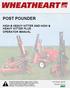 POST POUNDER HIGH & HEAVY HITTER AND HIGH & HEAVY HITTER PLUS OPERATOR MANUAL