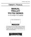 Owner s Manual MANUAL TROLLEY TF2/TS2 SERIES
