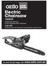 Electric Chainsaw. 1800W Instruction Manual 2 Year Replacement Warranty. CSE-355 CAUTION: Read this instruction manual before using this tool.