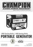 PORTABLE GENERATOR Starting Watts / 1400 Running Watts OWNER S MANUAL & OPERATING INSTRUCTIONS MODEL NUMBER