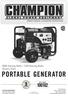 PORTABLE GENERATOR Starting Watts / 7200 Running Watts Electric Start OWNER S MANUAL & OPERATING INSTRUCTIONS MODEL NUMBER