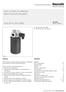 Spin-on filter according to Bosch Rexroth standard: Type 50 SL 30 to 80D. Features. Contents. RE Edition: