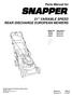 Reproduction. Not for 21 VARIABLE SPEED REAR DISCHARGE EUROPEAN MOWERS. Parts Manual for ESPV ESPV ESPV21675