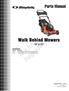 Reproduction. Not for. Walk Behind Mowers 19 & 21 Parts Manual. Attachments