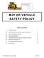 MOTOR VEHICLE SAFETY POLICY