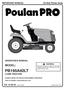 PB195A42LT LAWN TRACTOR MODEL: OPERATOR'S MANUAL BAD Printed in the U.S.A. WARNING: