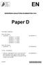 EUROPEAN QUALIFYING EXAMINATION Paper D