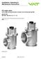 HV angle valve with single acting pneumatic actuator and closing spring (NC)