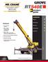RT540E. product guide. contents. features. Rough Terrain Hydraulic Crane. Features 2. Specifications 3. Dimensions ton (35 mt) capacity