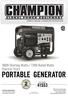 PORTABLE GENERATOR Starting Watts / 7200 Rated Watts Electric Start OWNER S MANUAL & OPERATING INSTRUCTIONS MODEL NUMBER