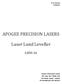 APOGEE PRECISION LASERS. Laser Land Leveller