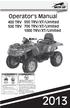 Do not remove this Operator s Manual from this ATV according to the guidelines and agreement with the U.S. Consumer Product Safety Commission.