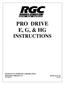 PRO DRIVE E, G, & HG INSTRUCTIONS